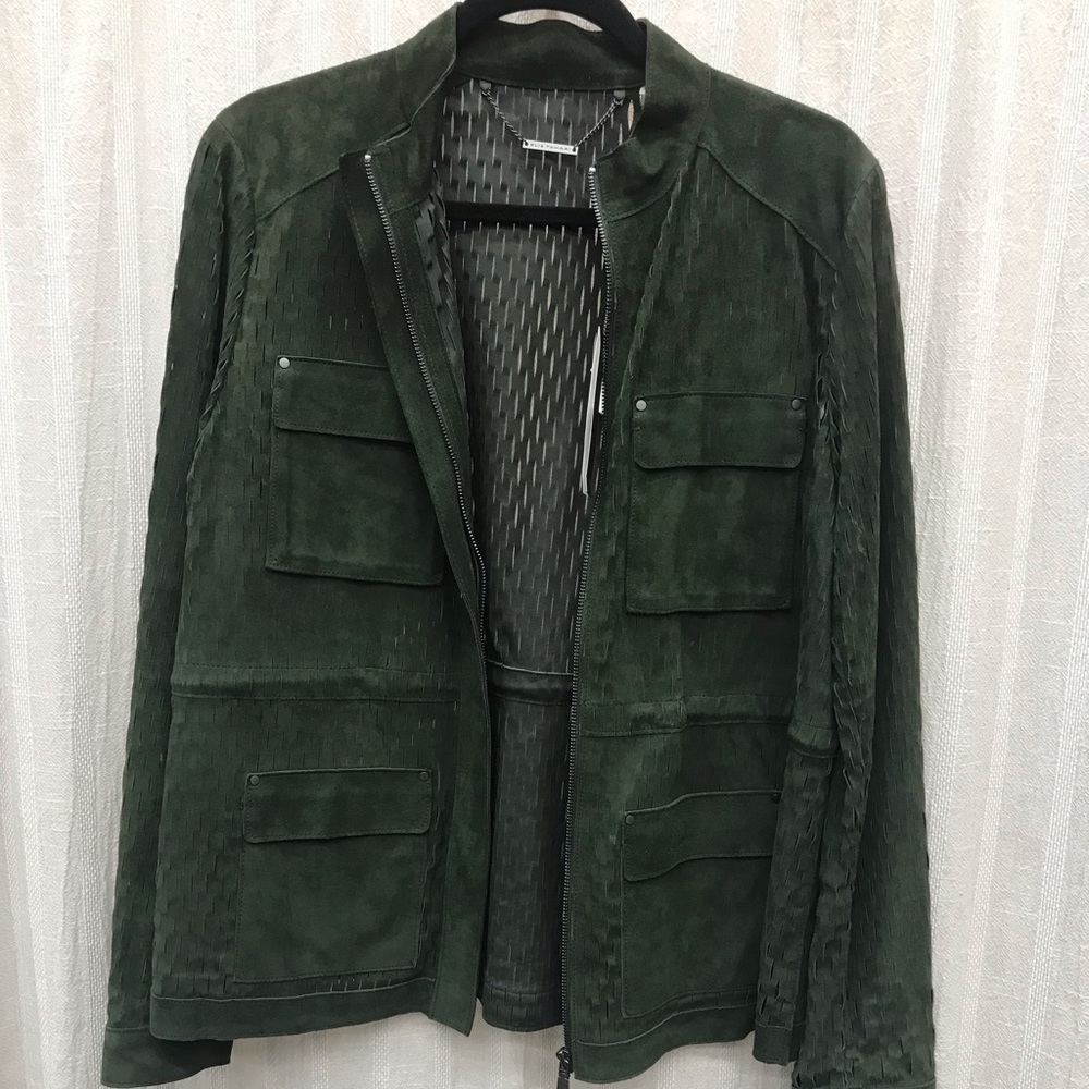 Ellie Tahari, size large, suede zip up jacket